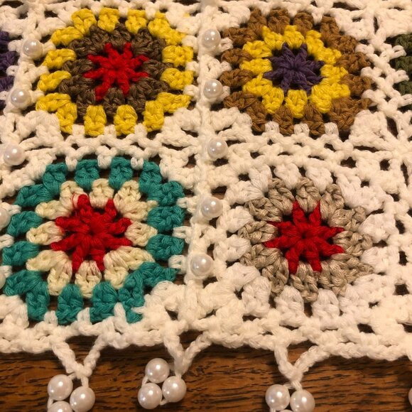 Crocheted Vest Halter Womens OOAK Boho Hippie Bare Back Artisan - Picture 3 of 7